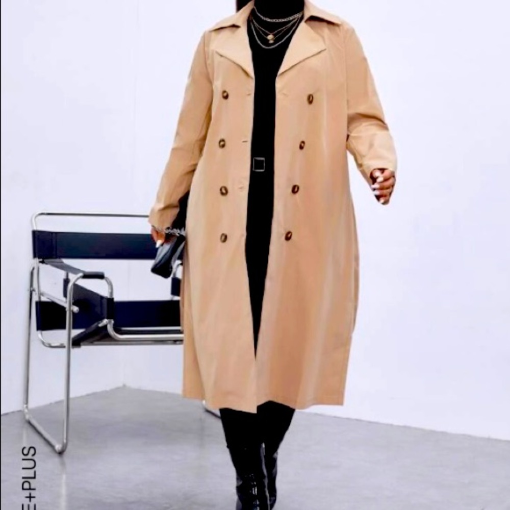 Peachy beige trench coat